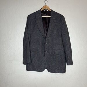 Christopher Hayes Gray Herringbone Tweed Wool Sports Blazer Jacket Mens Size 38
